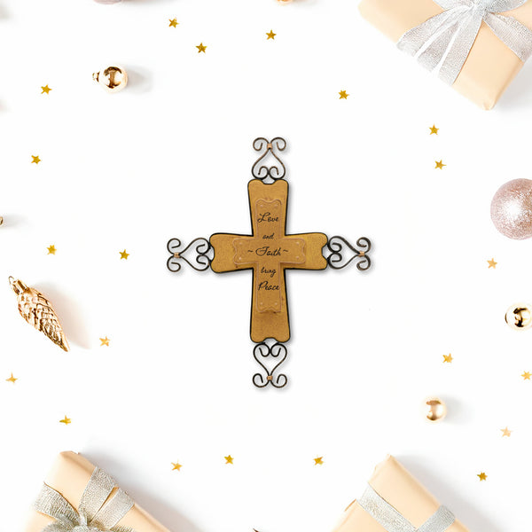 Pavilion Gift Company Love And Faith 9" Wall Hanging Cross