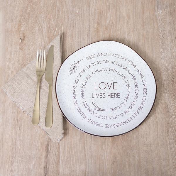 Pavilion Gift Company Love Lives Here 10.5" Ceramic Plate