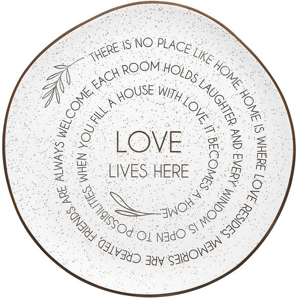 pavilion gift company Love Lives Here 10.5" Ceramic Plate
