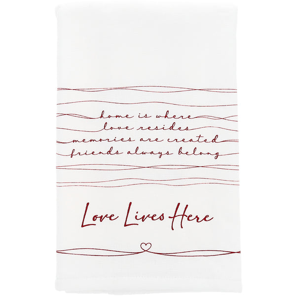 pavilion gift company Love Lives Here 100% Cotton Tea Towel