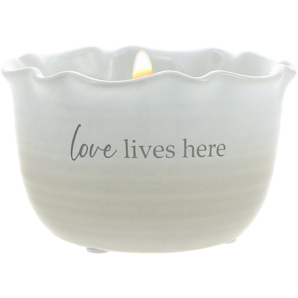 pavilion gift company Love Lives Here 11 oz - 100% Soy Wax Reveal Candle Scent: Tranquility