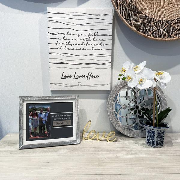 Pavilion Gift Company Love Lives Here 12" X 15" Embroidered Plaque