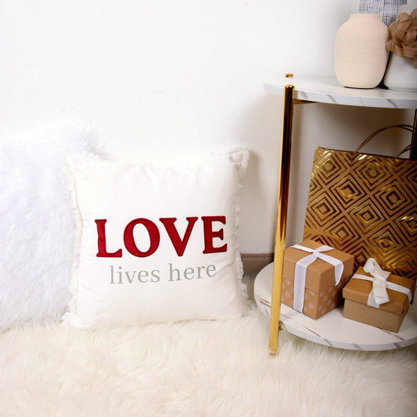 Pavilion Gift Company Love Lives Here 18" Throw Pillow Cover
