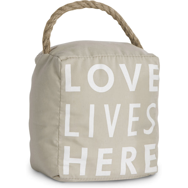 pavilion gift company Love Lives Here 5" x 6" Door Stopper