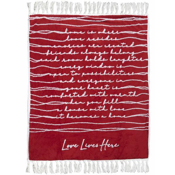 pavilion gift company Love Lives Here 50" x 60" Inspirational Plush Blanket