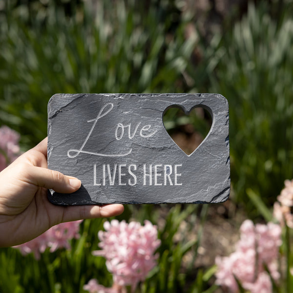 Pavilion Gift Company Love Lives Here 7" X 4.25" Garden Stone