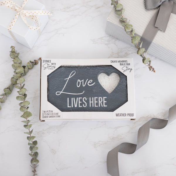 Pavilion Gift Company Love Lives Here 7" X 4.25" Garden Stone