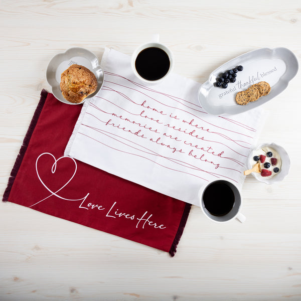 Pavilion Gift Company Love Lives Here Cotton Placemats (Set Of 2)