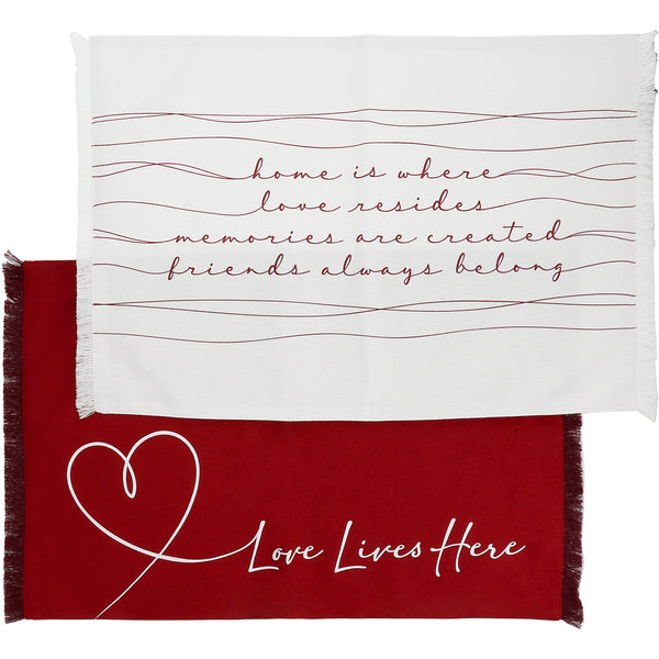 pavilion gift company Love Lives Here Cotton Placemats (Set of 2)