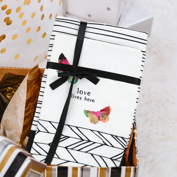 Pavilion Gift Company Love Tea Towel Gift Set (2 - 19.75" X 27.5")