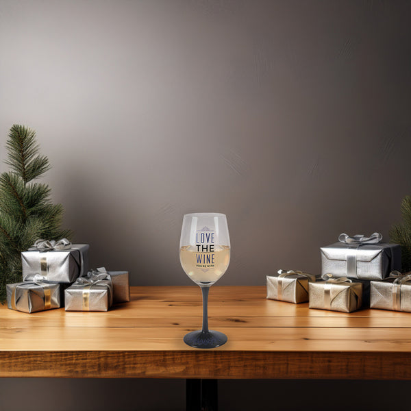 Pavilion Gift Company Love Wine 12 Oz Wine Glass Tealight Holder