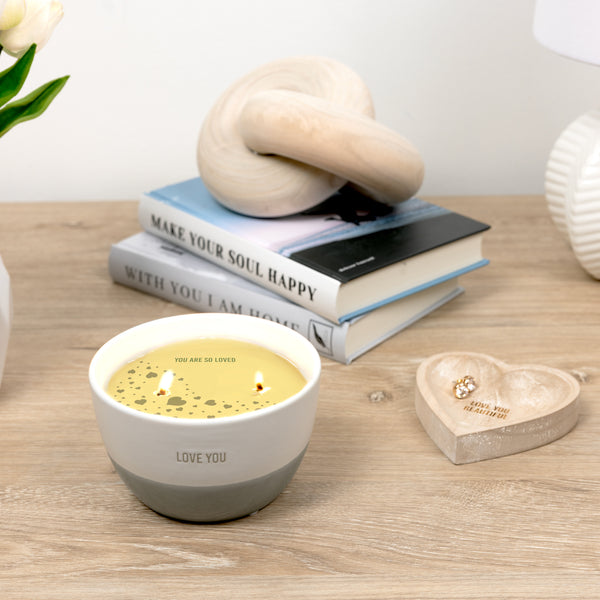 Pavilion Gift Company Love You 11 Oz - 100% Soy Wax Reveal Double Wick Candle Scent: Tranquility