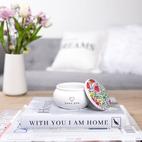 Pavilion Gift Company Love You 3.5" Ceramic Keepsake Box