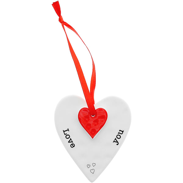 pavilion gift company Love You 3" Ceramic Keepsake Heart Plaque