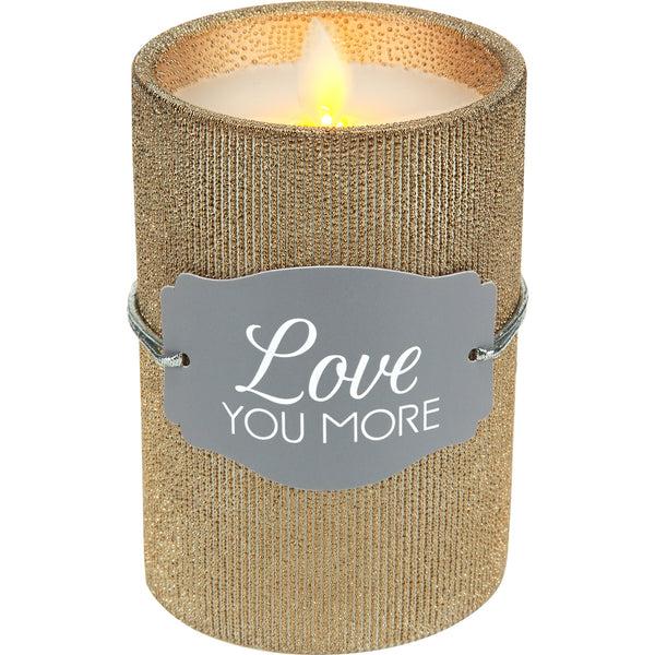pavilion gift company Love You 4.75" Bronze Glitter Realistic Flame Candle