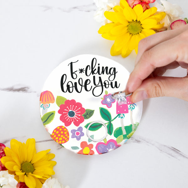 Pavilion Gift Company Love You 4" Glass Keepsake Dish