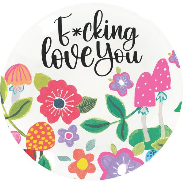 pavilion gift company Love You 4" Glass Keepsake Dish
