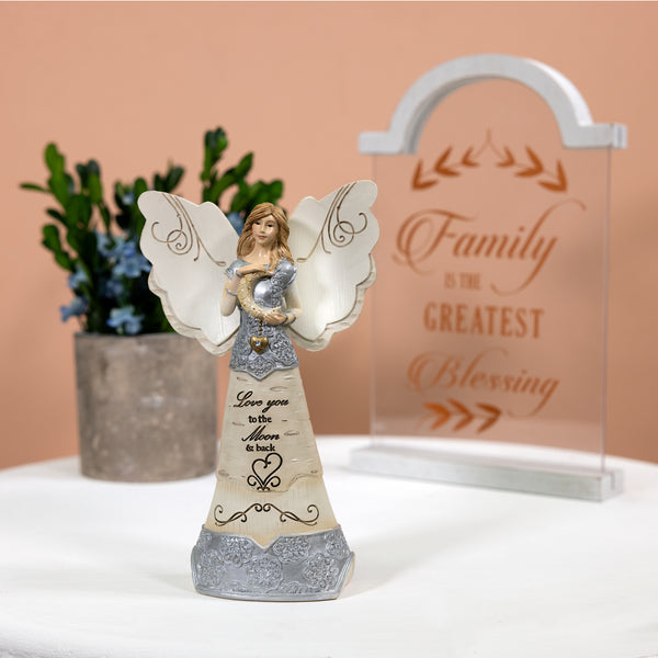 Pavilion Gift Company Love You 6" Angel Holding Moon