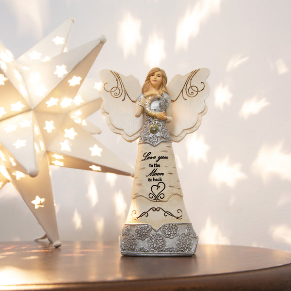 Pavilion Gift Company Love You 6" Angel Holding Moon