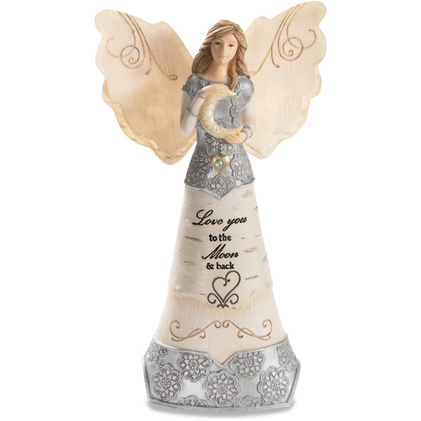 pavilion gift company Love You 6" Angel Holding Moon