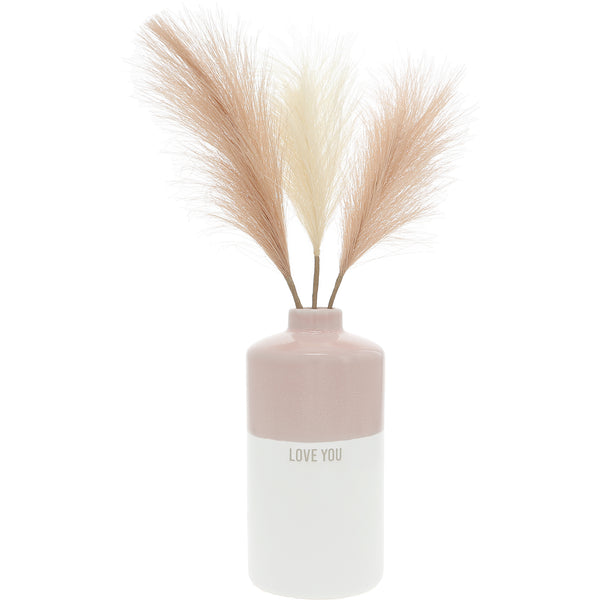 pavilion gift company Love You 6" Vase with Pampas Grass