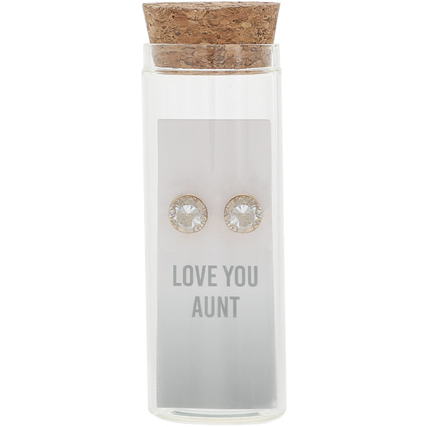 pavilion gift company Love You Aunt 14K Gold Plated Earring in a Bottle