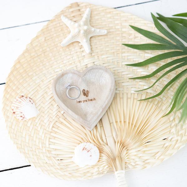 Pavilion Gift Company Love You Beach 4" Wood Keepsake Dish