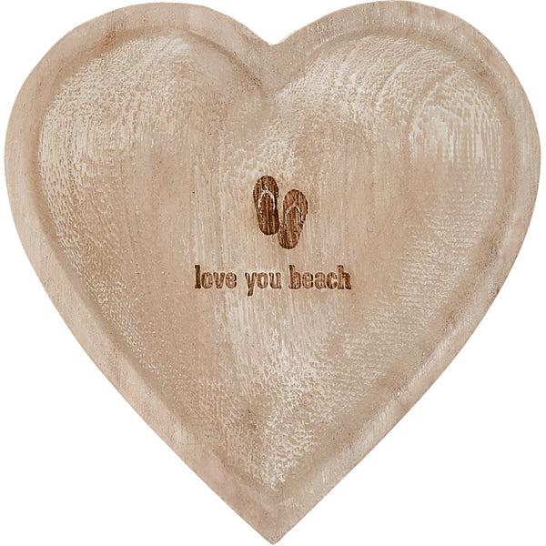 pavilion gift company Love You Beach 4" Wood Keepsake Dish