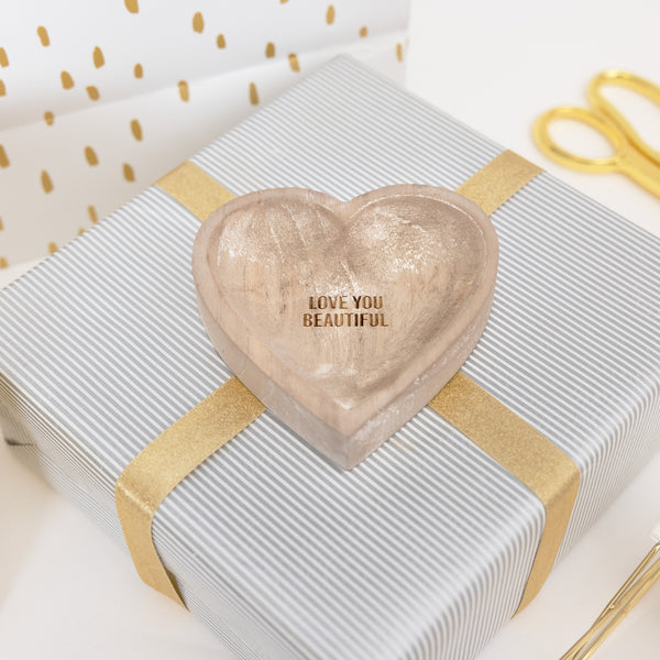 Pavilion Gift Company Love You Beautiful 4" Wood Keepsake Dish