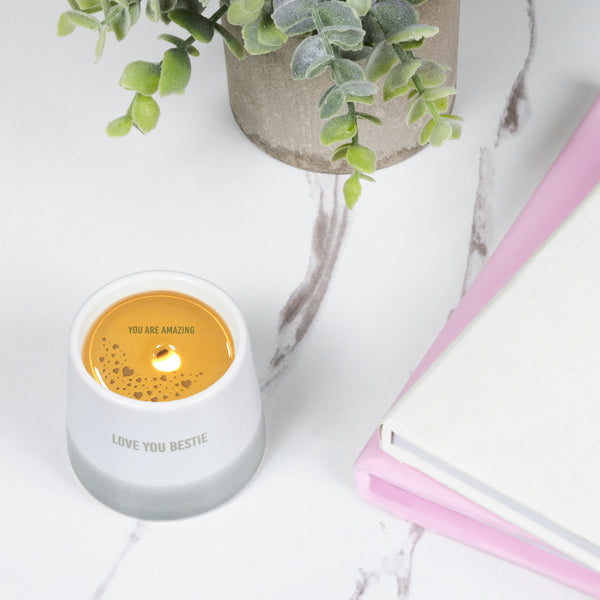 Pavilion Gift Company Love You Bestie 2 Oz - 100% Soy Wax Reveal Candle Scent: Tranquility