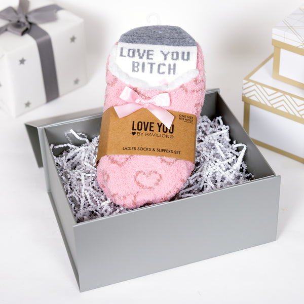 Pavilion Gift Company Love You Bitch Slipper Sock Gift Set
