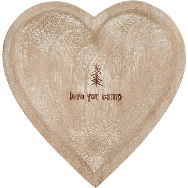 pavilion gift company Love You Camp 4" Wood Keepsake Dish