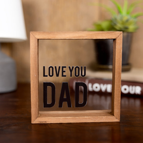 Pavilion Gift Company Love You Dad 5" X 5" Wood Framed Glass Plaques