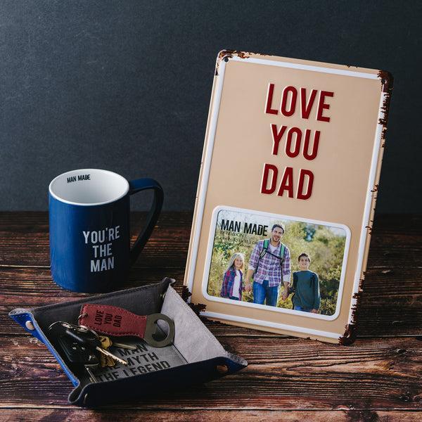 Pavilion Gift Company Love You Dad 8" X 11.75" Tin Frame (Holds 6" X 4" Photo)