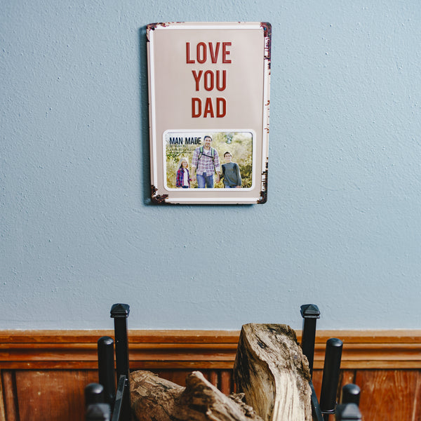 Pavilion Gift Company Love You Dad 8" X 11.75" Tin Frame (Holds 6" X 4" Photo)