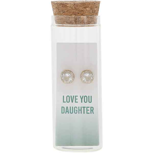 pavilion gift company Love You Daughter 14K Gold Plated Earring in a Bottle