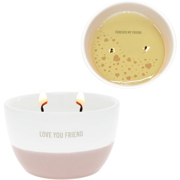 pavilion gift company Love You Friend 11 oz - 100% Soy Wax Reveal Double Wick Candle Scent: Tranquility