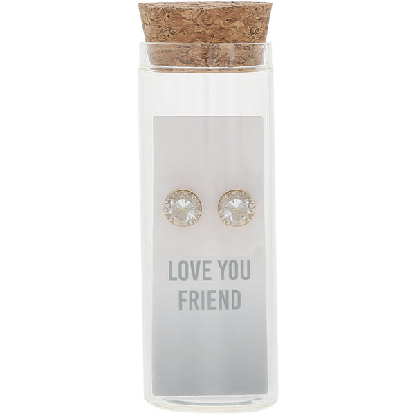 pavilion gift company Love You Friend 14K Gold Plated Earring in a Bottle