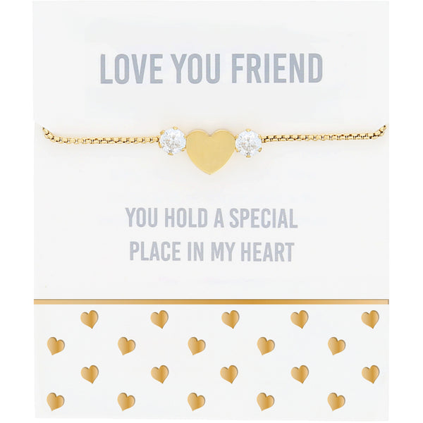 pavilion gift company Love You Friend 18K Gold Plated Adjustable Bracelet