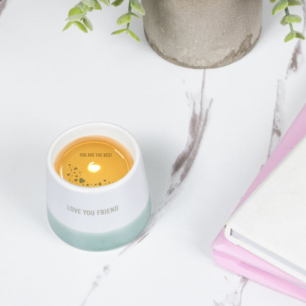 Pavilion Gift Company Love You Friend 2 Oz - 100% Soy Wax Reveal Candle Scent: Tranquility