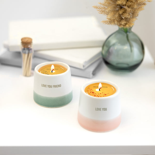 Pavilion Gift Company Love You Friend 2 Oz - 100% Soy Wax Reveal Candle Scent: Tranquility