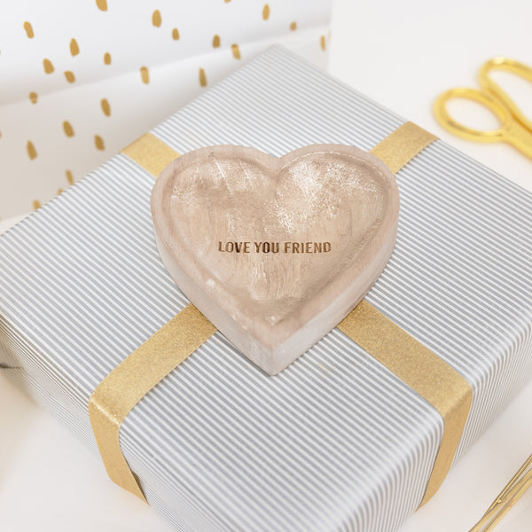 Pavilion Gift Company Love You Friend 4" Wood Keepsake Dish