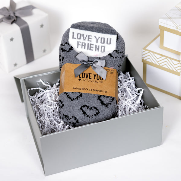 Pavilion Gift Company Love You Friend Slipper Sock Gift Set