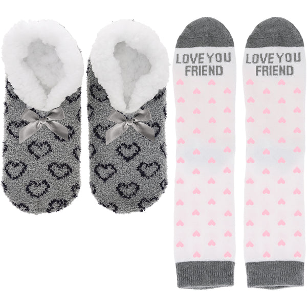 pavilion gift company Love You Friend Slipper Sock Gift Set
