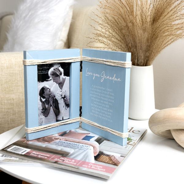 Pavilion Gift Company Love You Grandma 5.5" X 7.5" Hinged Sentiment Frame (Holds 4" X 6" Photo)