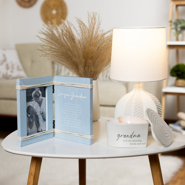 Pavilion Gift Company Love You Grandma 5.5" X 7.5" Hinged Sentiment Frame (Holds 4" X 6" Photo)