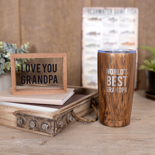 Pavilion Gift Company Love You Grandpa 5.5" X 4" Wood Framed Glass Plaques