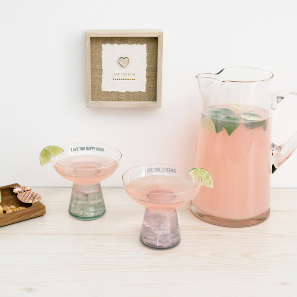 Pavilion Gift Company Love You Happy Hour 15 Oz Cocktail Glass