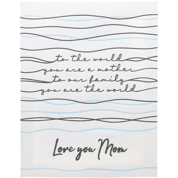 pavilion gift company Love You Mom 12" x 15" Embroidered Plaque