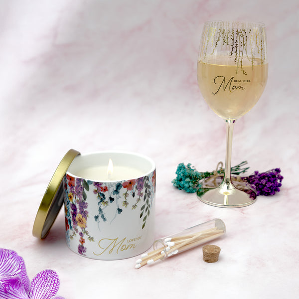 Pavilion Gift Company Love You Mom 14 Oz - 100% Soy Wax Candle With Matches Scent: Vanilla